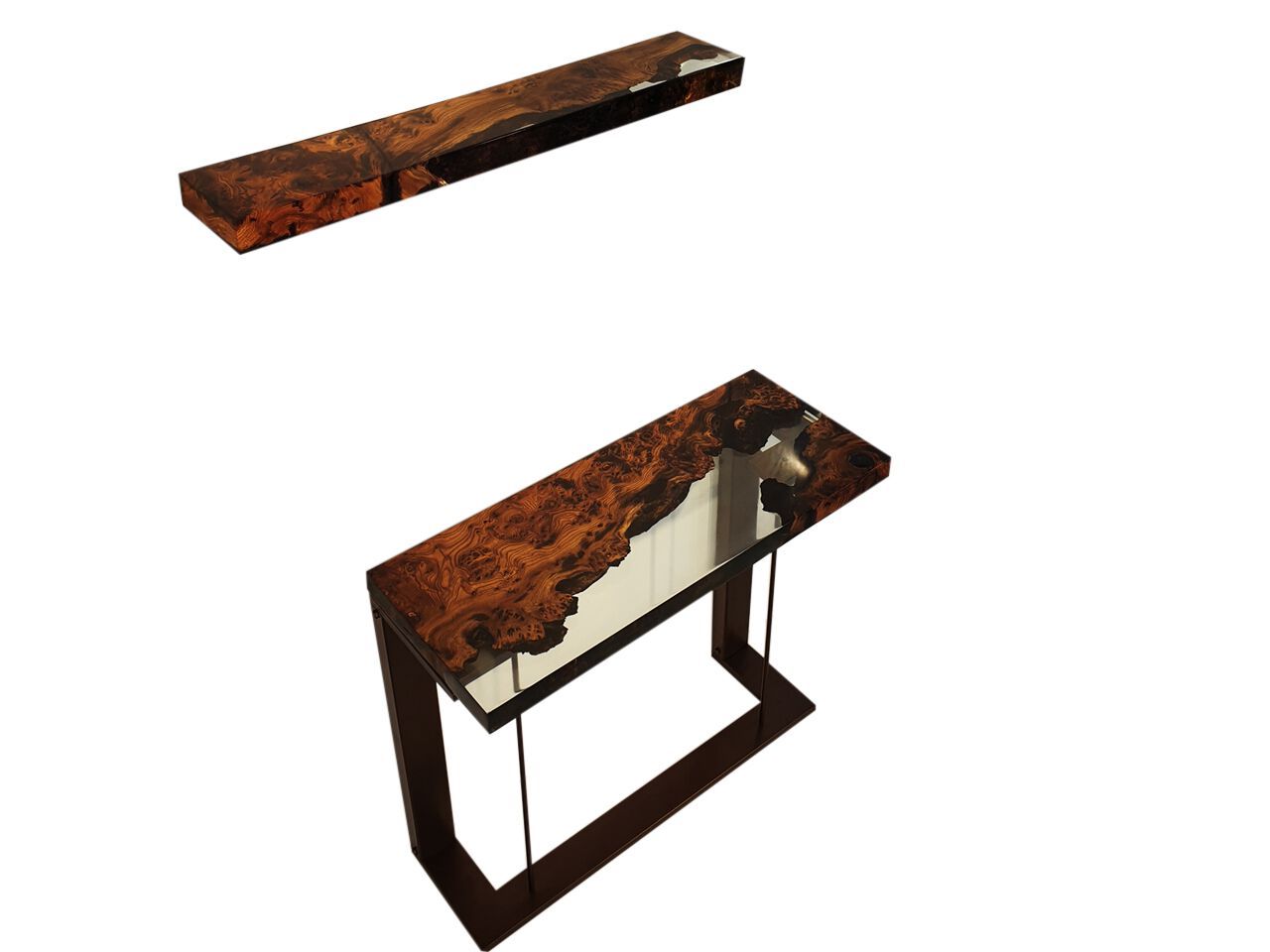 Прямоугольная консоль из дерева вяза и смолы Legnor LEG2408787 ARCH-00127547 - Вид №3