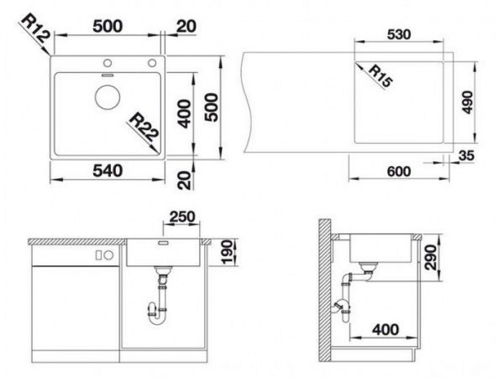 525245 Кухонная мойка Blanco Andano 500-IF/A  Blanco Andano - Вид №6