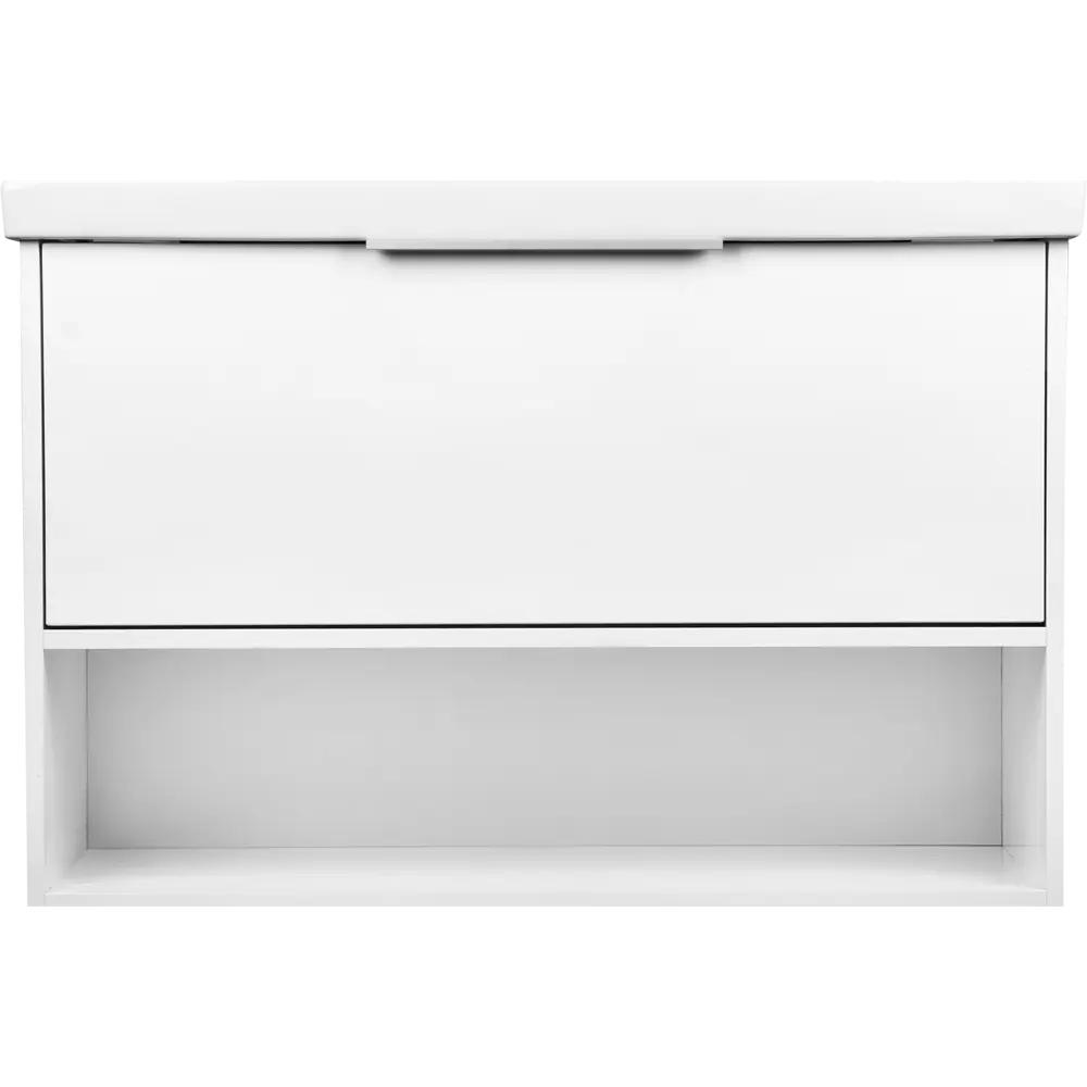 Тумба под раковину подвесная «Дана» 90 см цвет белый глянец SANFLOR STLM-2030183