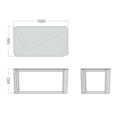 Журнальный столик стеклянный на черном каркасе 100 см "Палли-3" GRAUM  304085 Прозрачный;черный  - Вид №1