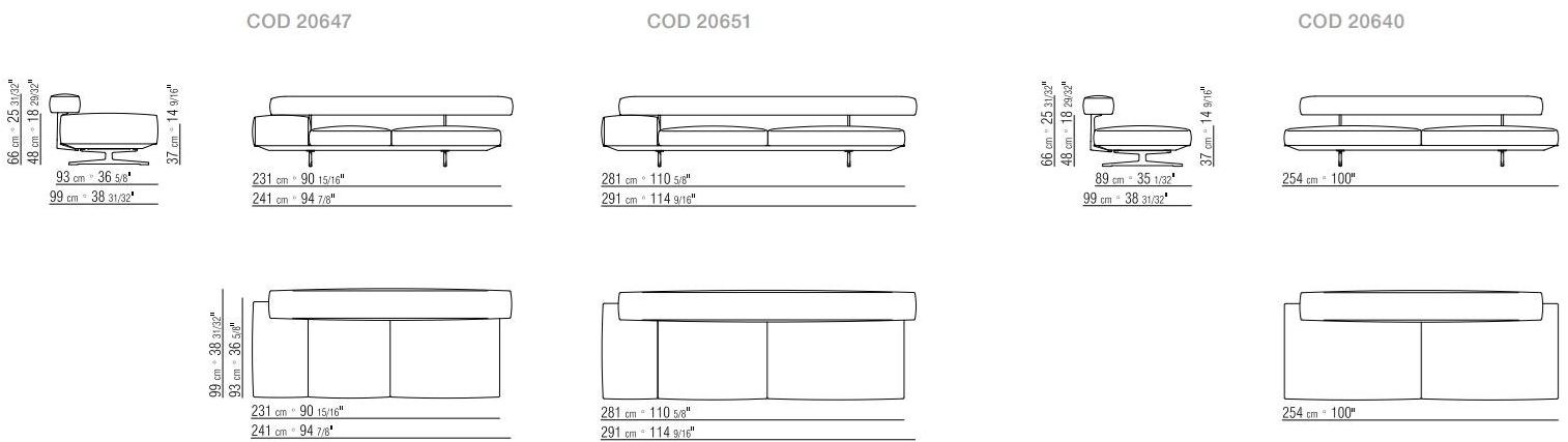 Flexform 2-х местный тканевый диван со съемным чехлом Wing sun-id-1495950 - Вид №9