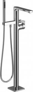25863960-00 Смеситель для ванны однорычажный с вертикальной трубой для свободностоящего монтажа с комплектом с душевым шлангом - хром Villeroy & Boch CULT DornBracht