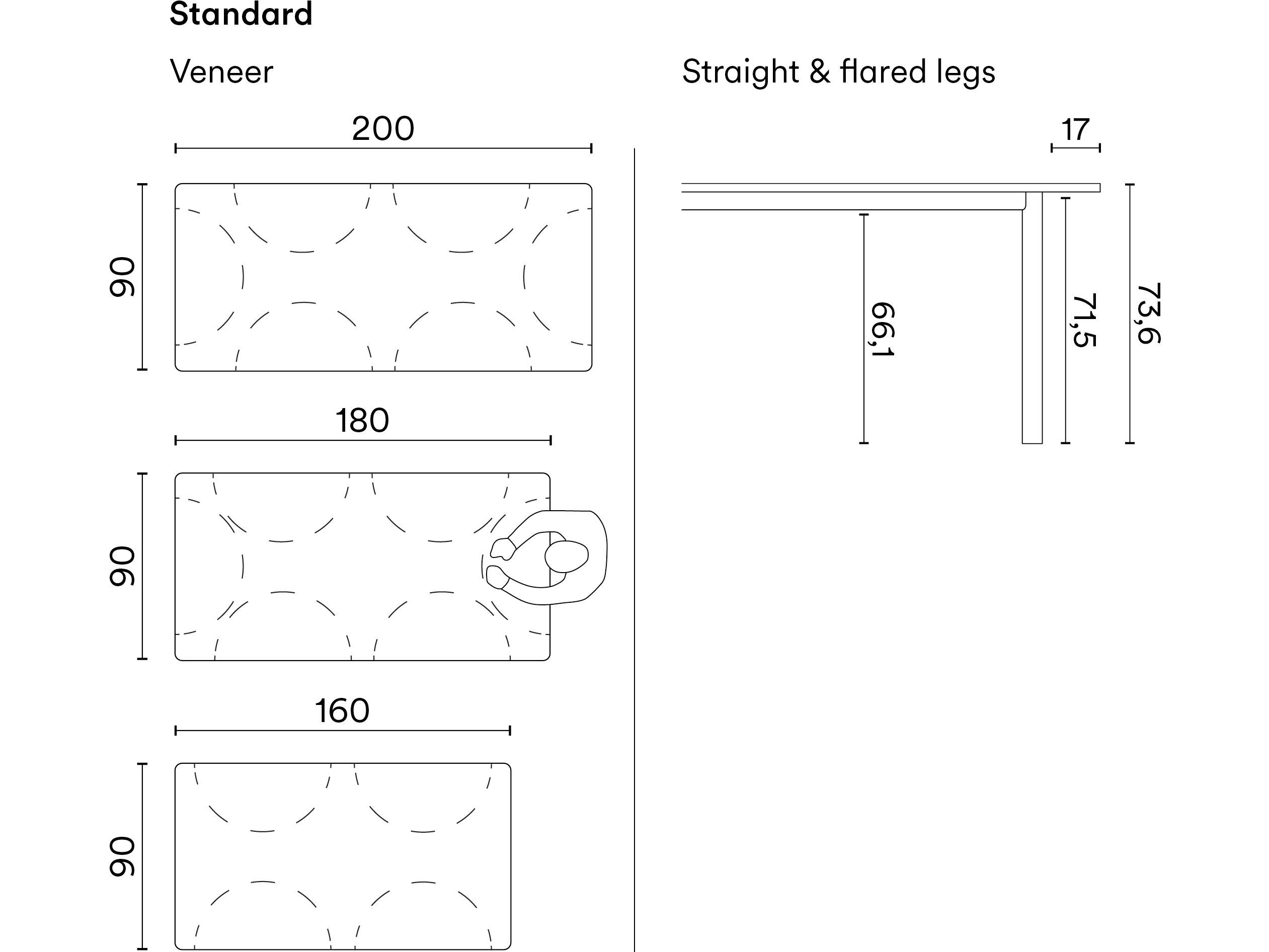 Прямоугольный стол из шпона Noah Living Wendel ARCH-00043554