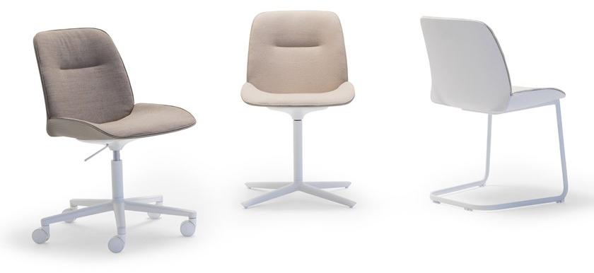 Andreu World Регулируемое по высоте 5-спицевое тканевое кресло с колесами Nuez sun-id-1440922 - Вид №1