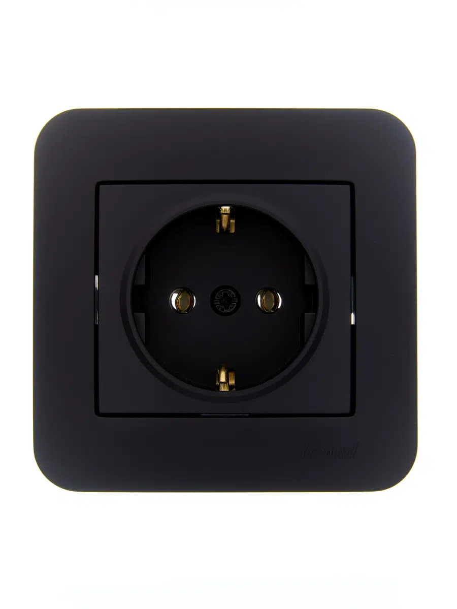 ASTI Розетка с/з ПБТ чёрный бархат LEZARD 7081-4242-122B