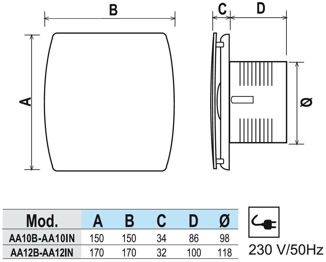 First Corporation Настенный осевой вентилятор La ventilazione Aa12b - Вид №4