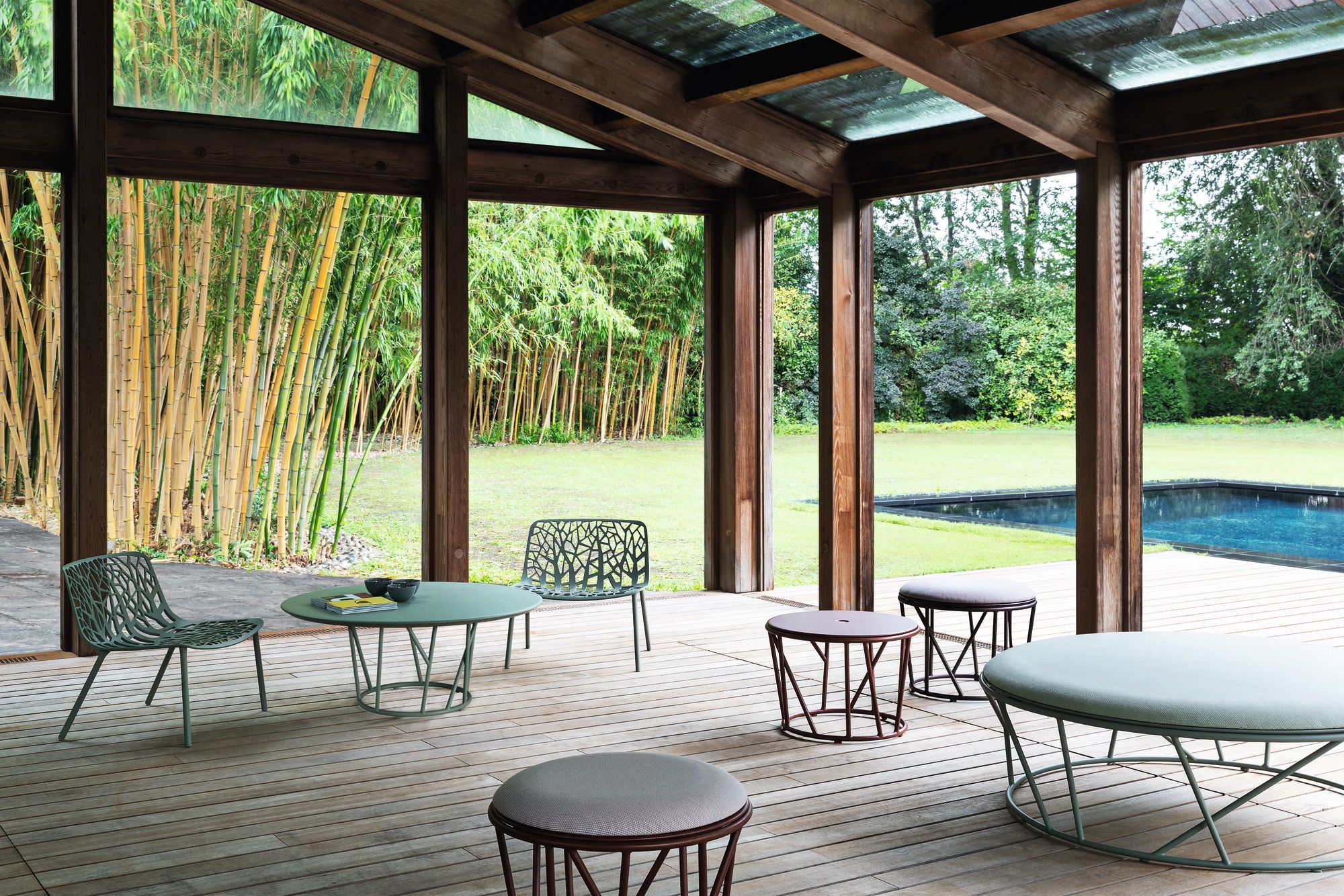 Алюминиевый круглый садовый пуф FAST ARCH-00059663