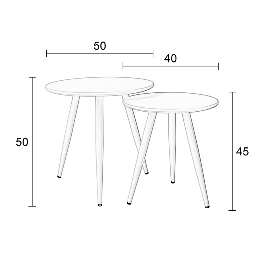 Набор столиков Daven черный, 2 шт White Label Living 2300076 - Вид №8