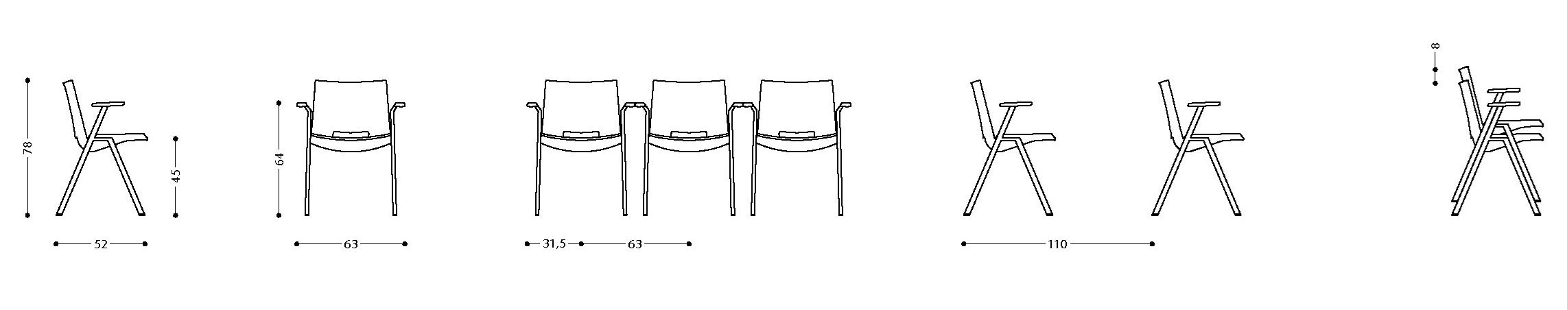 Стул конференции с опрокидыванием LAMM Hl3 ARCH-00095505 - Вид №9