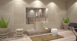 Одинарный круглый умывальник из камня Лечче