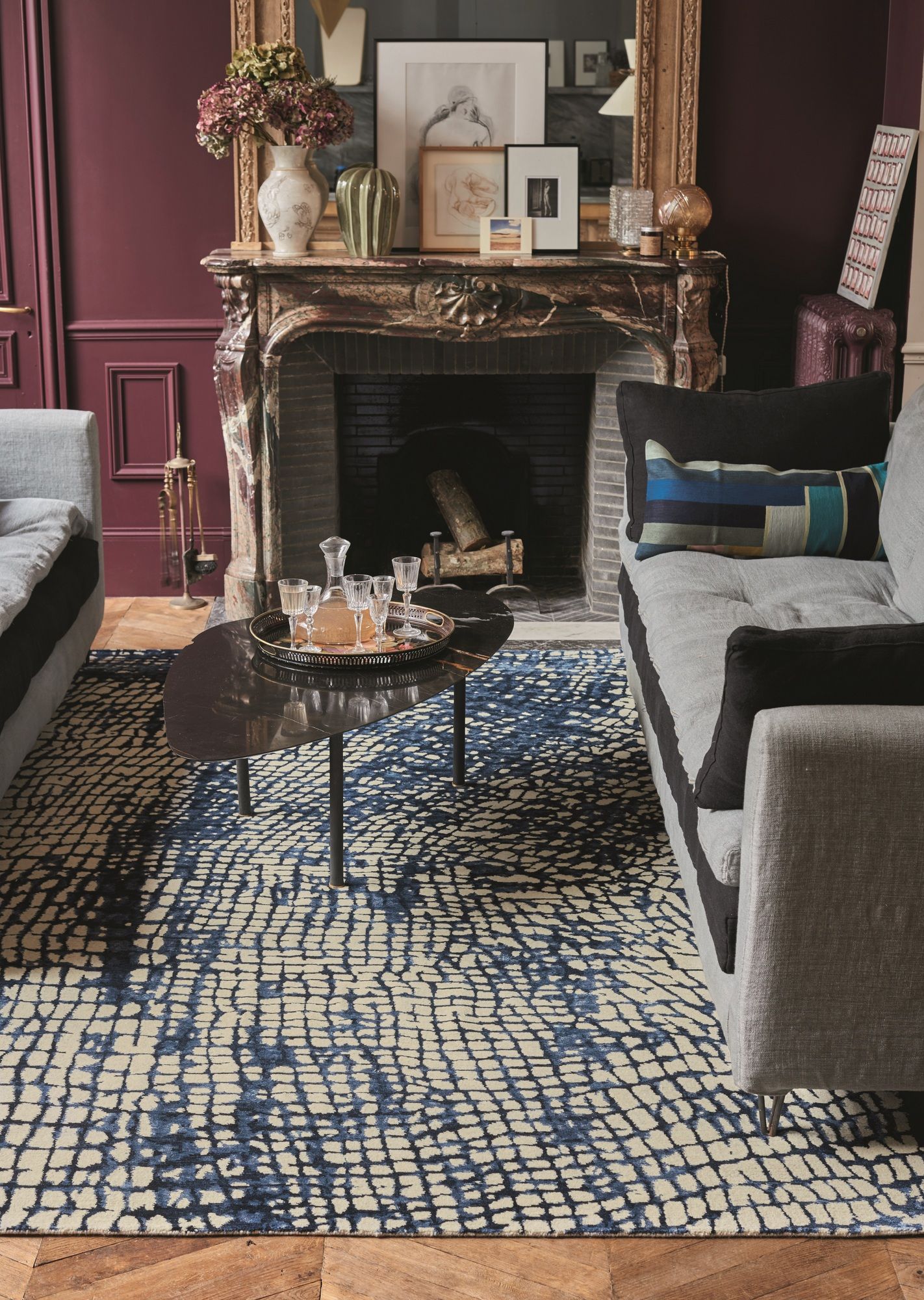 Ковер ручной работы с прямоугольным рисунком Toulemonde Bochart Exclusiv ARCH-00133904 - Вид №1