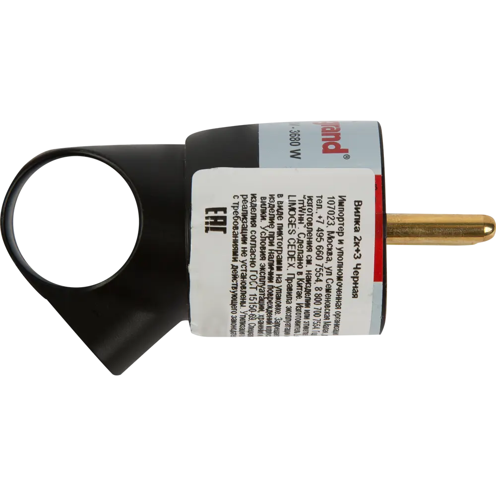 Вилка с заземлением Legrand Элиум с кольцом 230 В цвет чёрный 13296699 STLM-2199785  - Вид №1