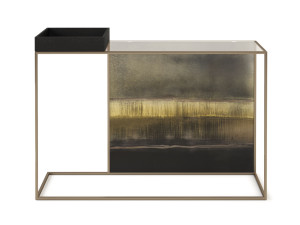 Прямоугольная консоль из металла и стекла