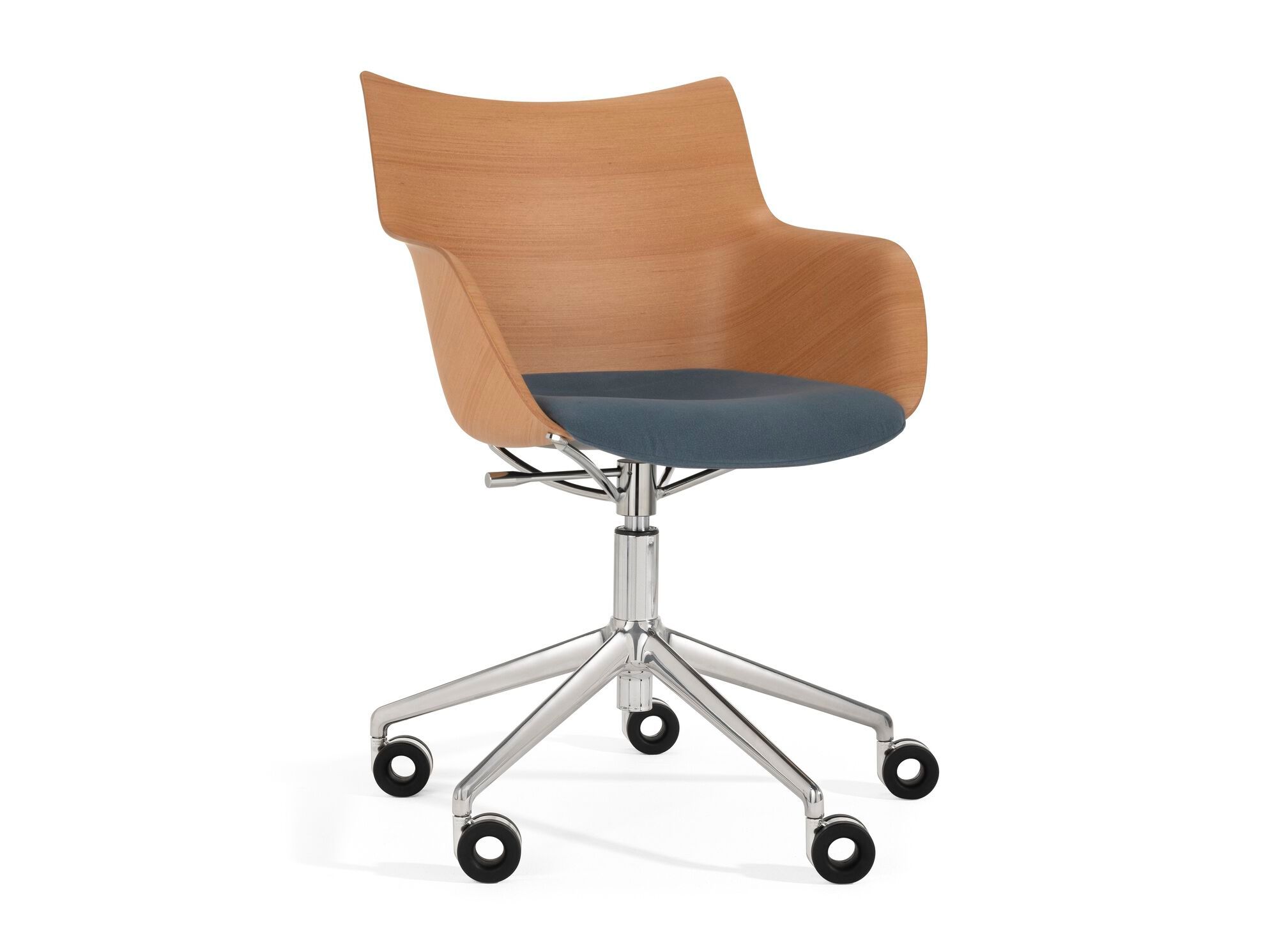 Стул с регулируемой высотой из шпона с мягким сиденьем Kartell Smart Wood ARCH-00145770