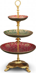 10580529 L’Objet Блюдо трехъярусное 28х51см "Венеция" (позолота) Фарфор