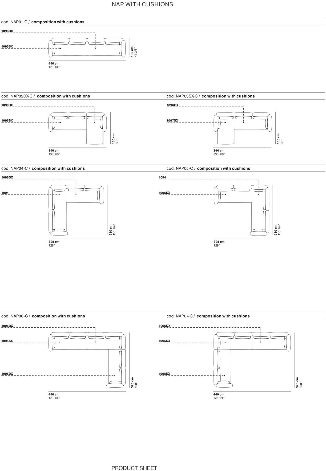 La Cividina Диван из ткани с шезлонгом Nap sun-id-1375297 - Вид №11