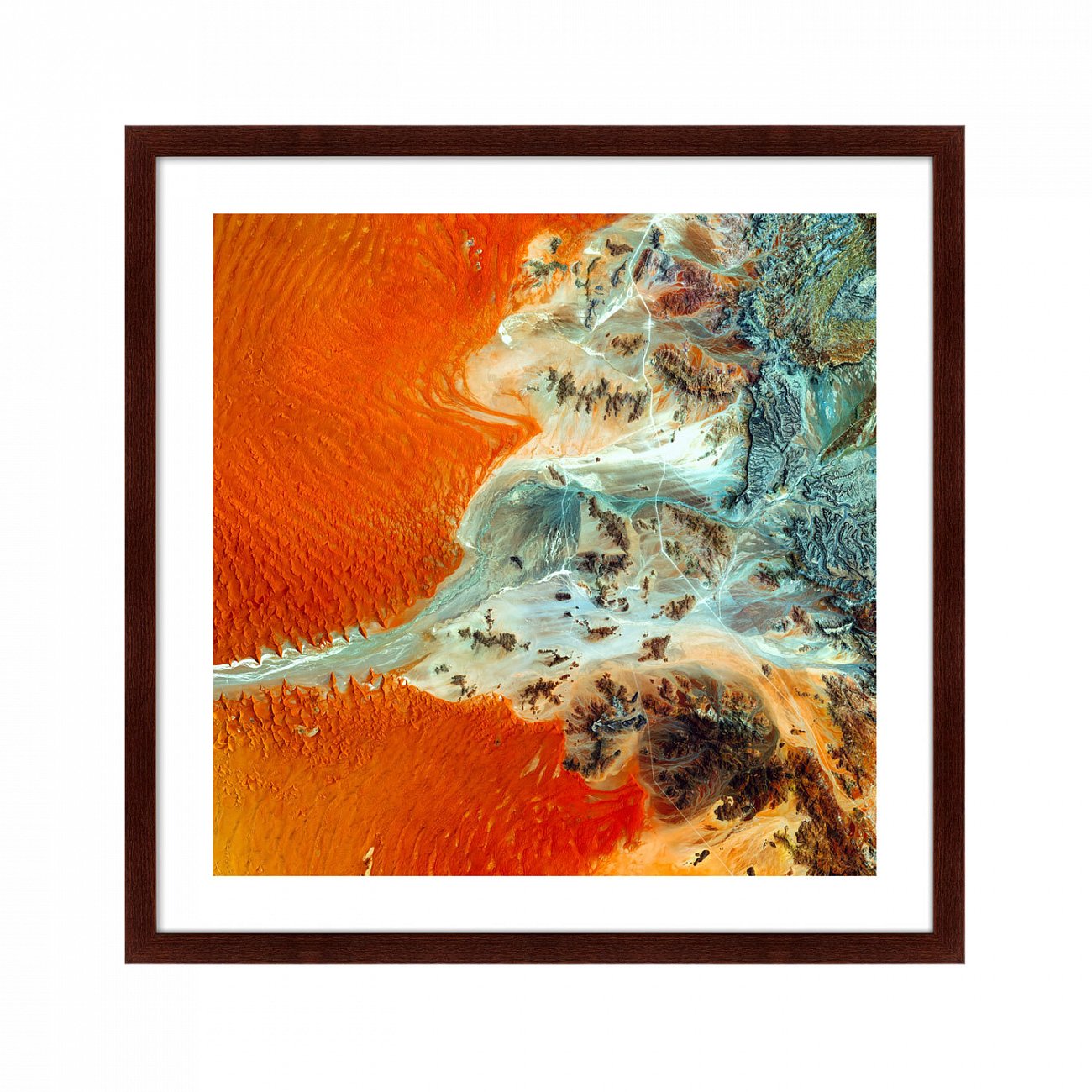 Картина 80х80 см Earth as the Art №7 "Аэрокосмическая фотосъемка поверхности Земли" КАРТИНЫ В КВАРТИРУ  00-3894673 Оранжевый  - Вид №1