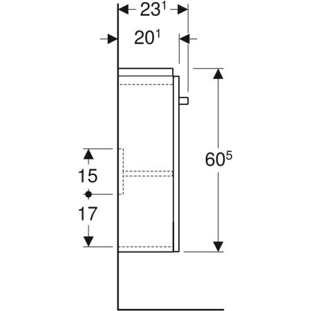 501.924.42.1 Шкафчик для раковины Geberit Renova Compact, с одной дверью, с укороченным вылетом Geberit  - Вид №14