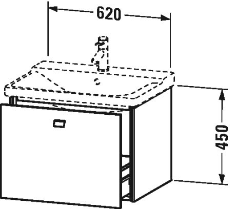 BR402000707 Brioso Тумбочка подвесная Бетонно-серый матовый декор Duravit - Вид №1