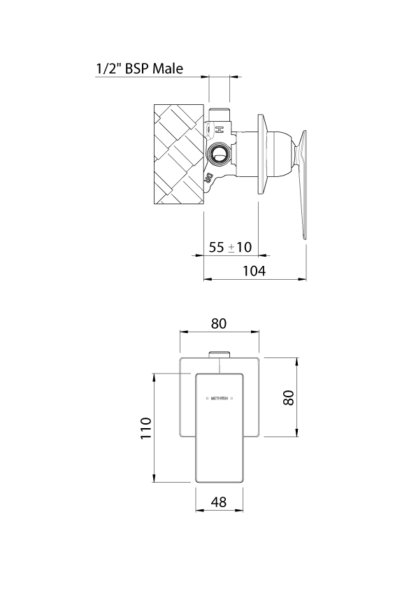 SFHPSCP Смеситель для душа Surface Methven - Вид №1