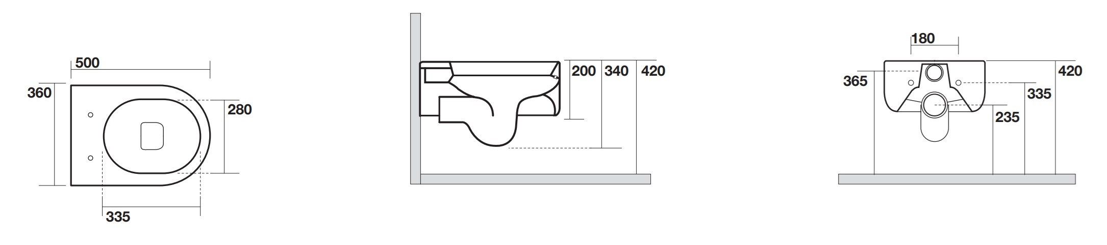 Керамический компактный подвесной туалет Kerasan Flo ARCH-00035780 - Вид №3