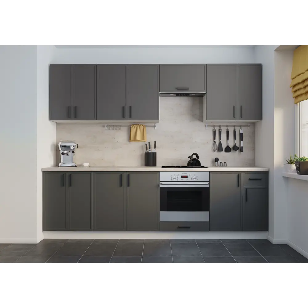 DELINIA Угловой кухонный шкаф Неро 100х82.5х58 см графит 86586491 STLM-0070504 - Вид №7