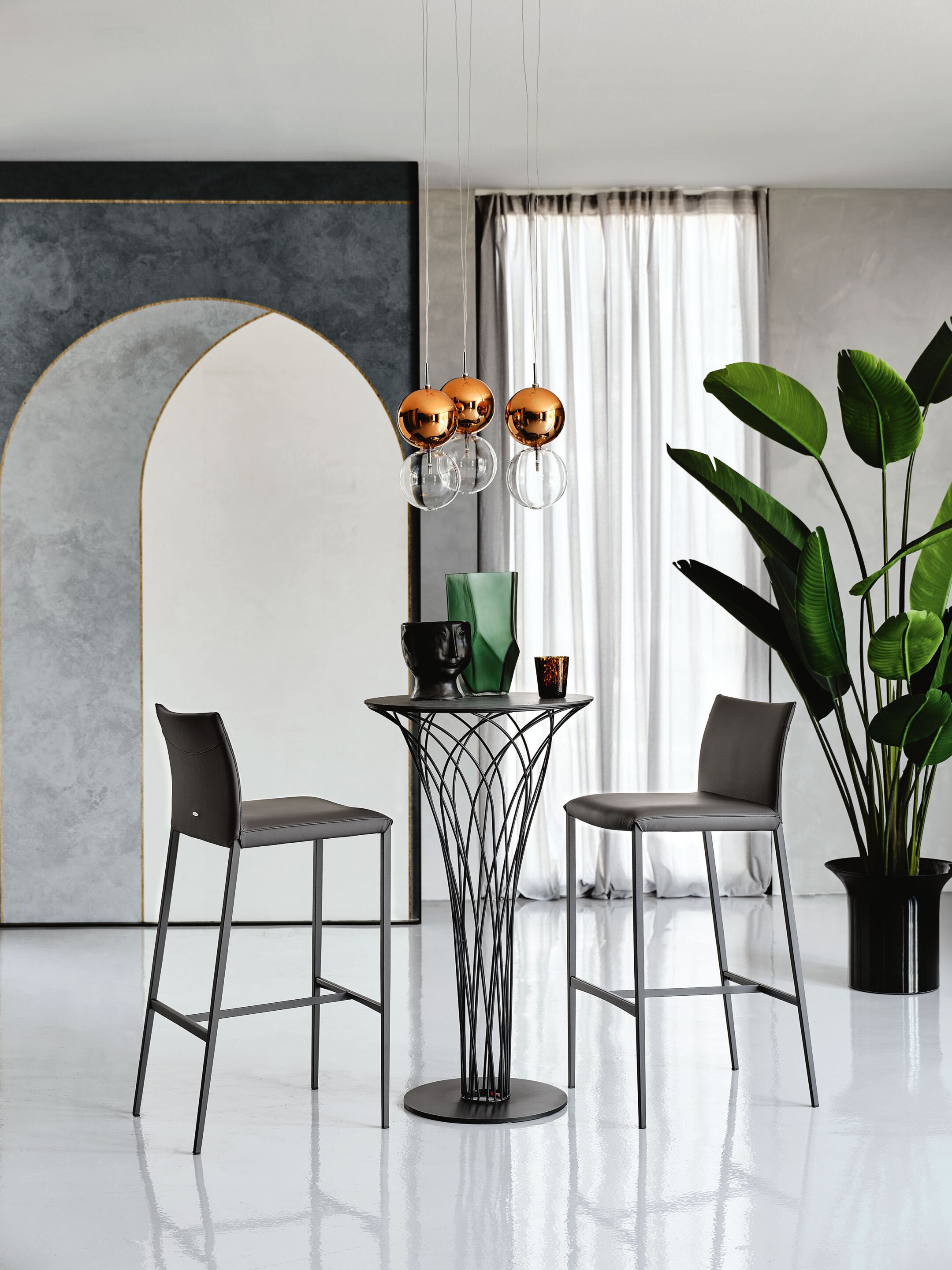 Высокий кожаный стул Cattelan italia норма ARCH-00061334 - Вид №2