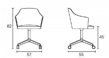 ENEA Офисный стул из ткани с 4 спицами и подлокотниками Kaiak sun-id-1504318 - Вид №2