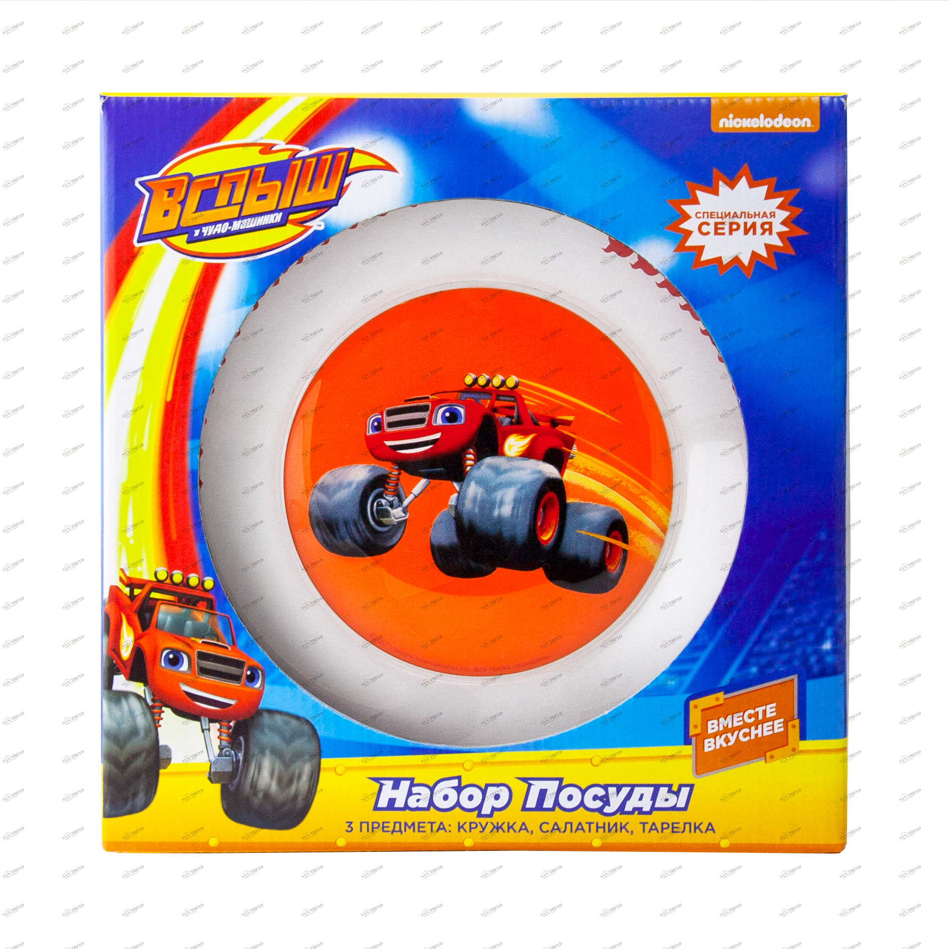 Набор стеклянной посуды в подарочной упаковке "Вспыш и чудо-машинки. Вспыш - Трек", 3 предмета ND PLAY ВСПЫШ И ЧУДО-МАШИНКИ 335841 Голубой Santreyd 