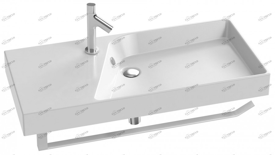 EXN112-00 Подвесная раковина настенная прямоугольная JACOB DELAFON RYTHMIK белая