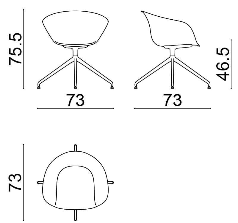 Стул на сиденье из полипропилена со встроенной подушкой Arper Duna 02 ARCH-00110145 - Вид №11
