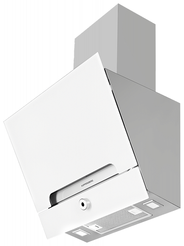 F 690 W Настенная вытяжка, ширина 60 см, отвод/рециркуляция, 850 м3/час, управление с помощью поворотного регулятора, таймер, дисплей, 5 скоростей, светодиодное освещение 2х2 вт, металлические жироулавливающие фильтры, индикатор загрязнения фильтра, пульт Santreyd  - Вид №1