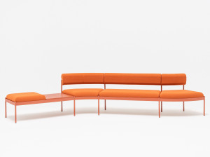 Модульная мягкая скамейка из ткани