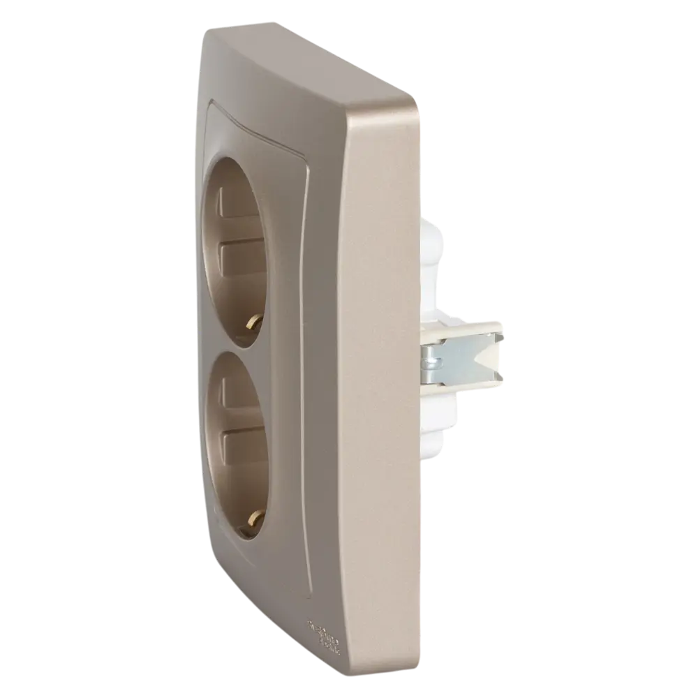 Розетка двойная встраиваемая Systeme Electric Blanca с заземлением 16 А IP20 цвет титановый 84500073 STLM-2024031 - Вид №2