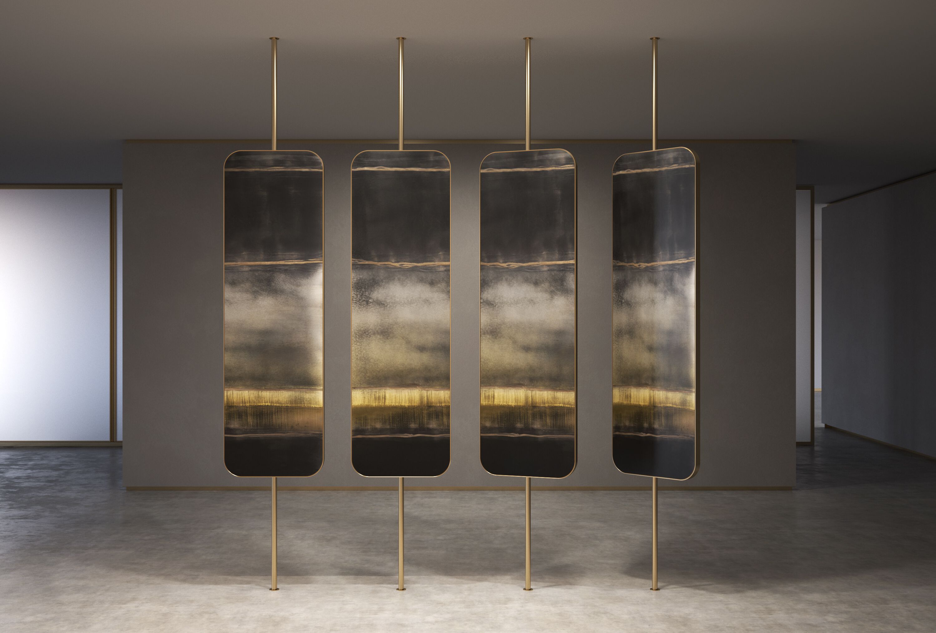 Деревянная и стеклянная ширма ARTE VENEZIANA итальянские пейзажи ARCH-00031140 - Вид №1