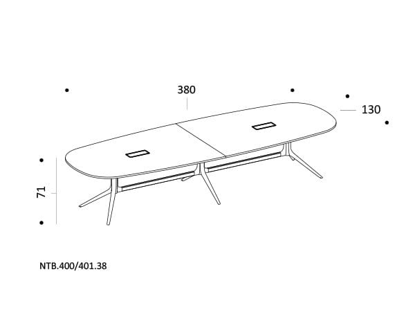 Регулируемый по высоте прямоугольный стол для совещаний с системой кабельной втулки ICF NoTable ARCH-00036629 - Вид №16