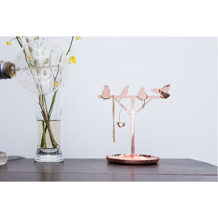 JK07-CO Держатель для украшений bird медь Kikkerland  - Вид №1