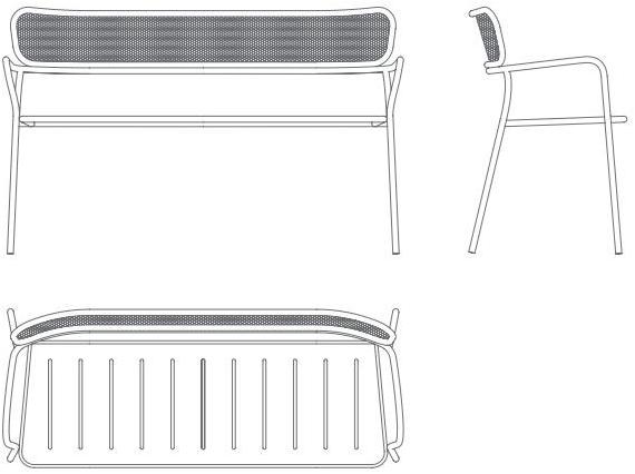 Garda Furniture Садовая скамейка из металла со спинкой Totem Gt02be - Вид №6