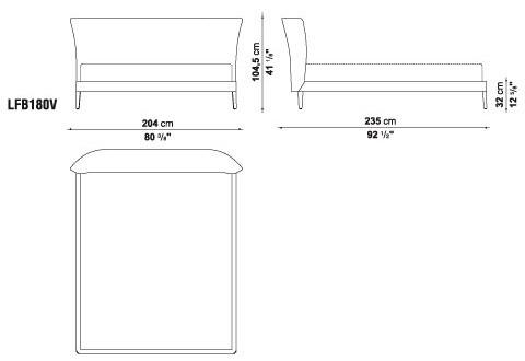 Maxalto Двуспальная кровать из ткани с мягким изголовьем Febo sun-id-1471760 - Вид №5