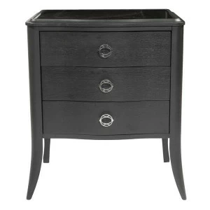 Тумбочка прикроватная с 3 ящиками черная Domenica UNICO  248948 Черный