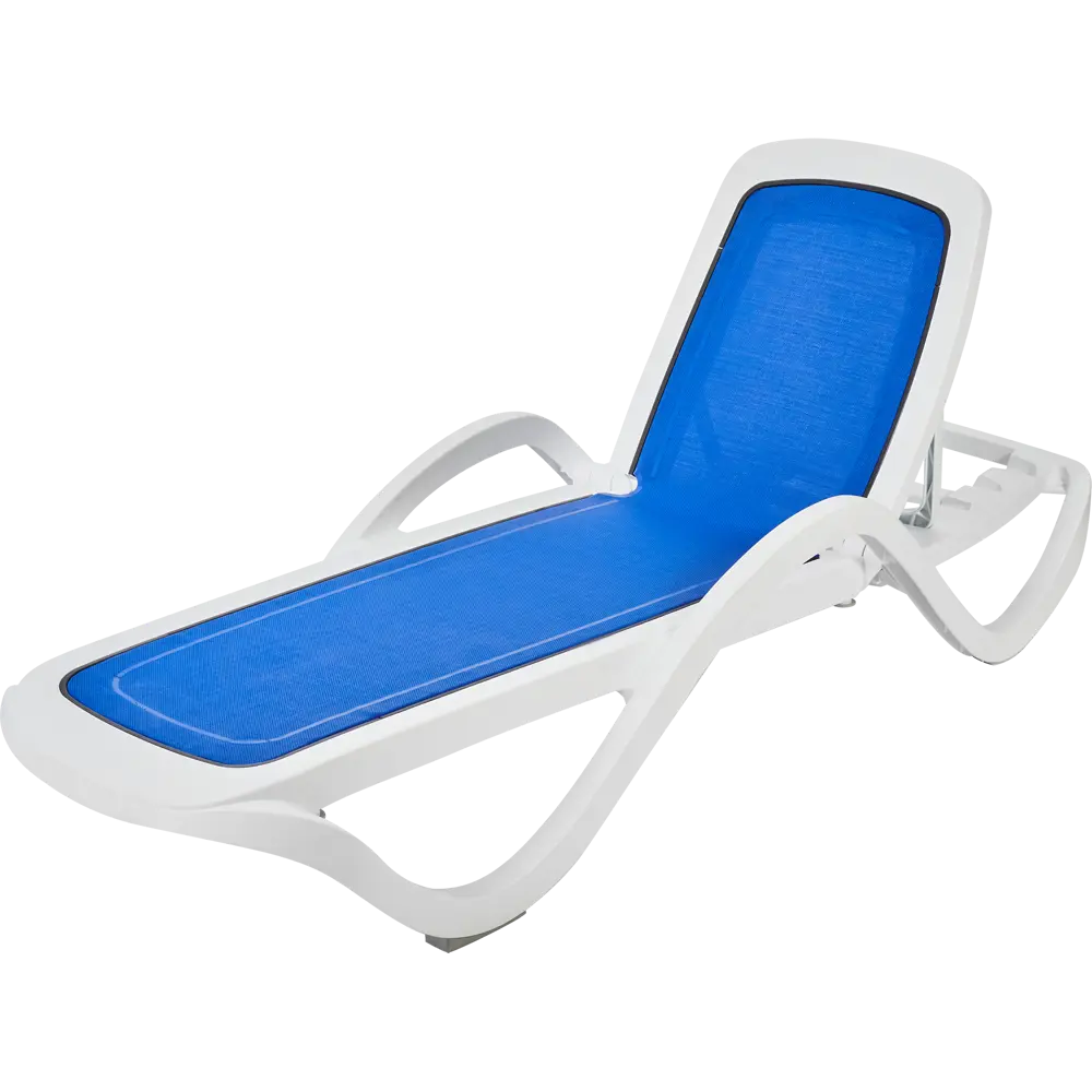 Шезлонг Элластик-пласт Capri 73x41x195 см пластик/ткань белый 88243236 STLM-2110549 Santreyd