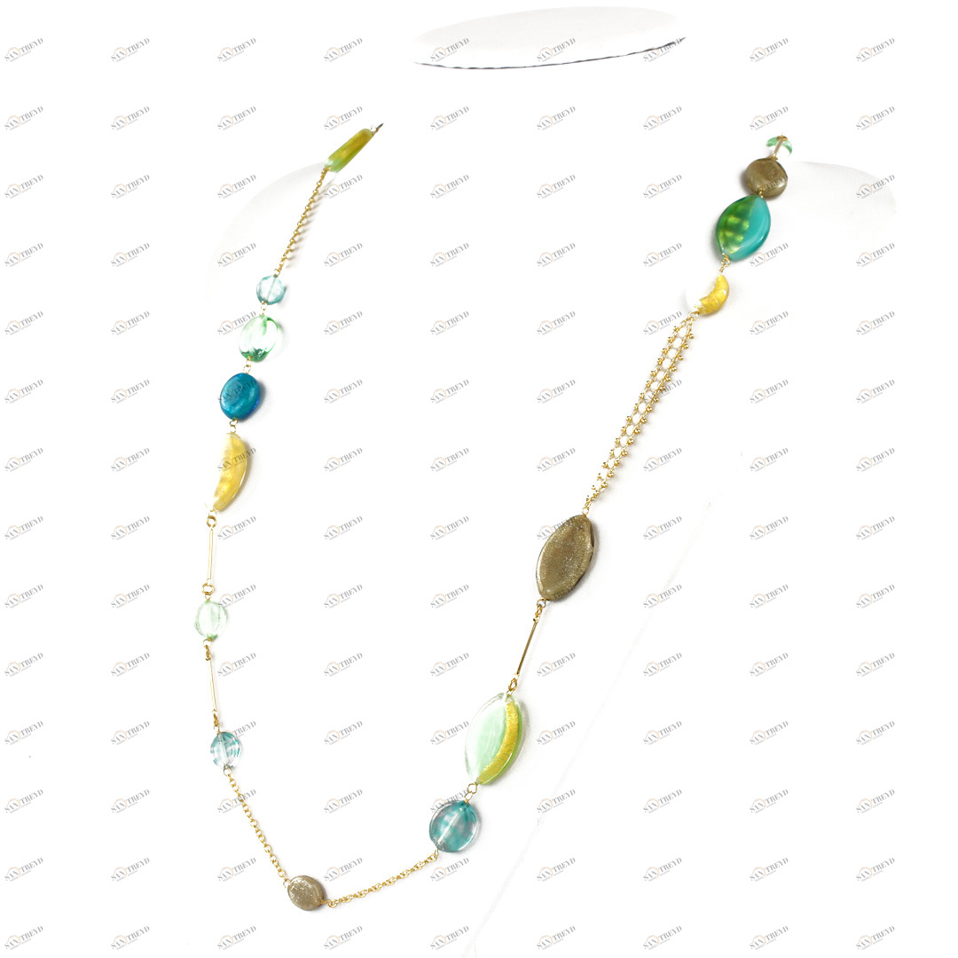 3837 ORIGINALMURANOGLASS Колье Лилия - Коллекция Antica Murrina - муранское стекло OMG 88 см 