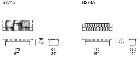 Скамья из массива ясеня и ткани Paola Lenti NAGA ARCH-00114723 - Вид №1