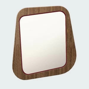 Зеркало настенное малое в темном шпоне бордовое Woodi WOODI ДИЗАЙНЕРСКИЕ 00-3966381 Бордовый