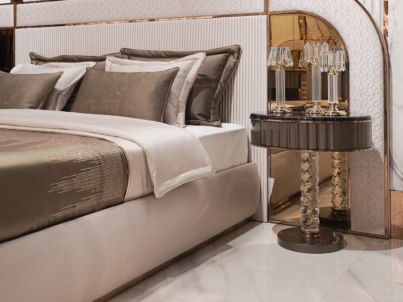 Овальная стеклянная тумбочка Zebrano Velovis ARCH-00152440 - Вид №4