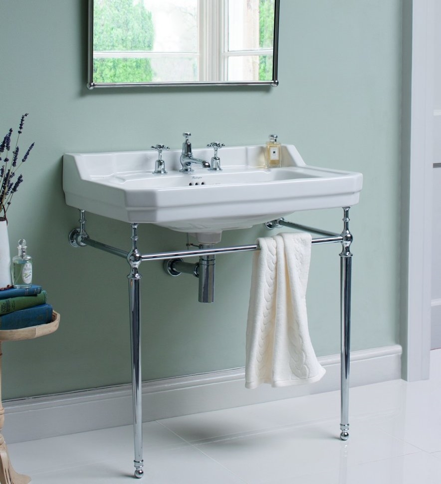 Смеситель для раковины на 3 отверстия с донным клапаном [CL12]  Burlington T14-QT, T1  - Вид №4