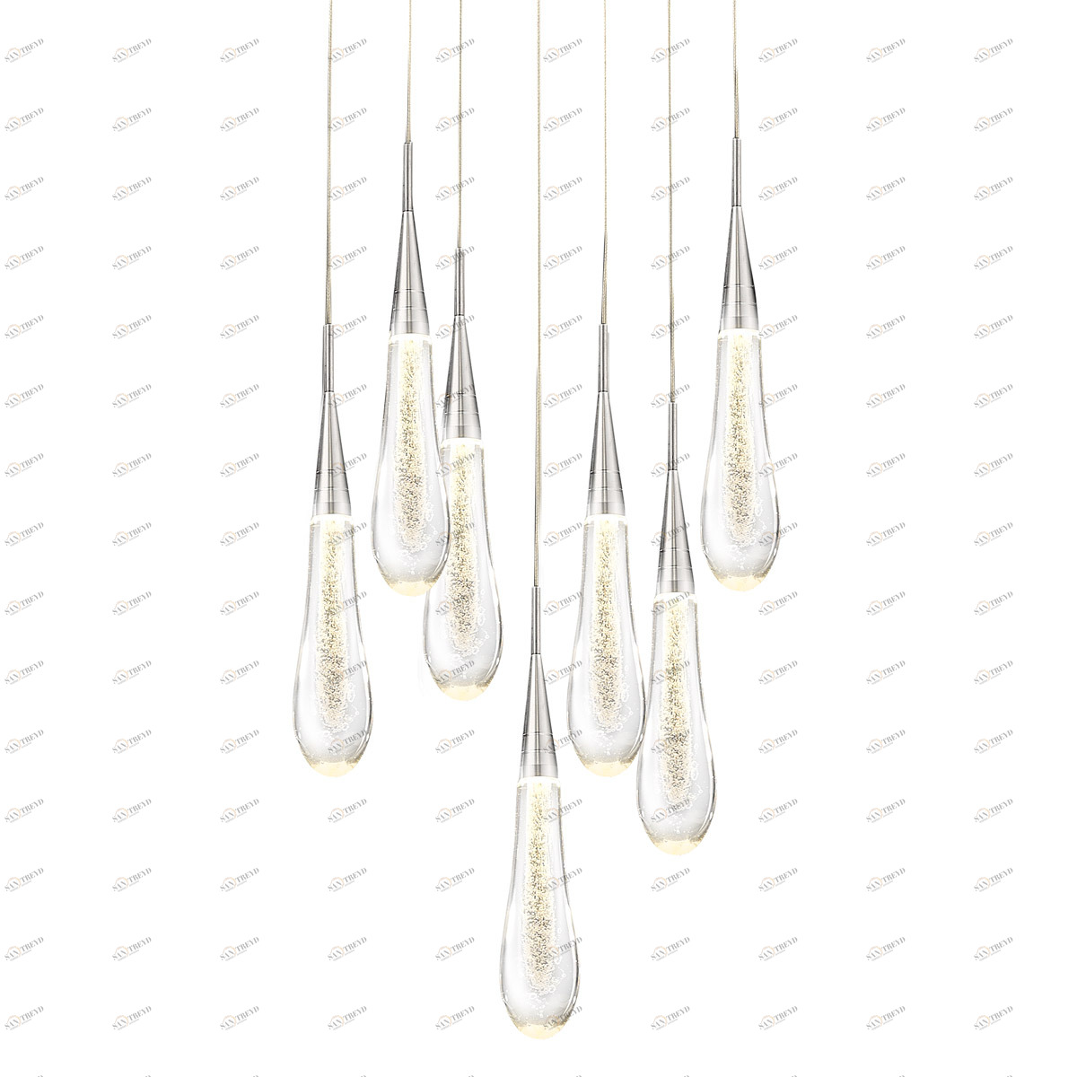 Светильник подвесной 120х28 см серебряный Delight Collection P98036-7 DELIGHT COLLECTION ДИЗАЙНЕРСКИЕ 00-3882312 Прозрачный;серебро 