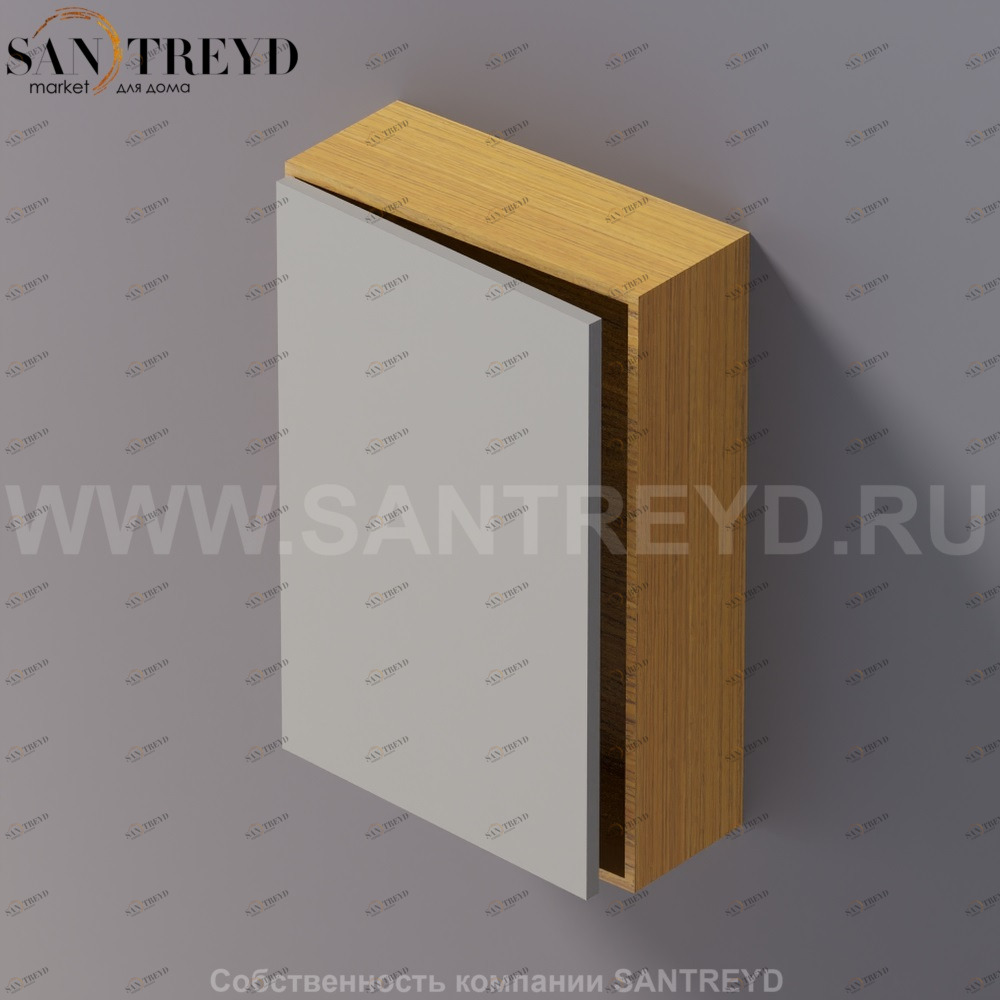 LIFT Модульный шкаф 60 см с левой дверью на доводчиках. Модули могут располагаться горизонтально и вертикально. Отделка: тик и темно-серая краска. AMOB051LGPTSX Agape