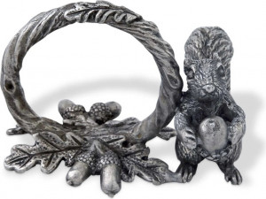 10654402 Vagabond House Набор колец для салфеток Vagabond House Лесные истории.Белка на ветке 6см, 2шт, олово Олово