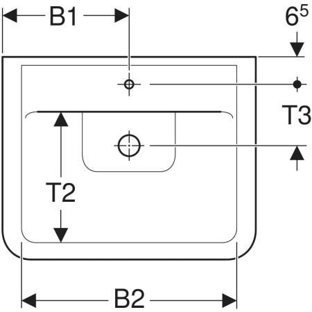 225155000 Накладная раковина Geberit Renova Plan Geberit  - Вид №2